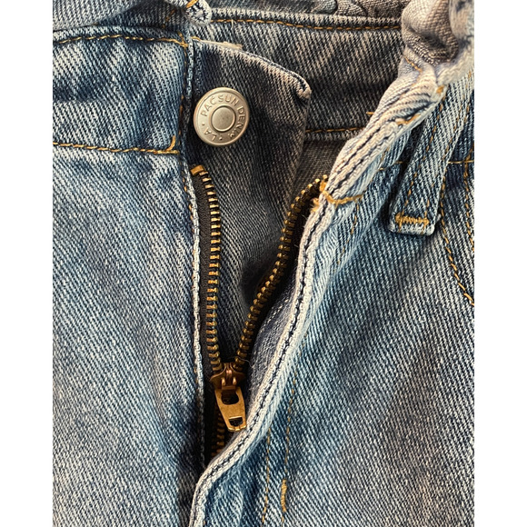 3/$20 PacSun Sz XS 23 Denim Mini Skirt 14"L Ruffle on Waist 5 Pocket Jeans Style - Picture 4 of 8